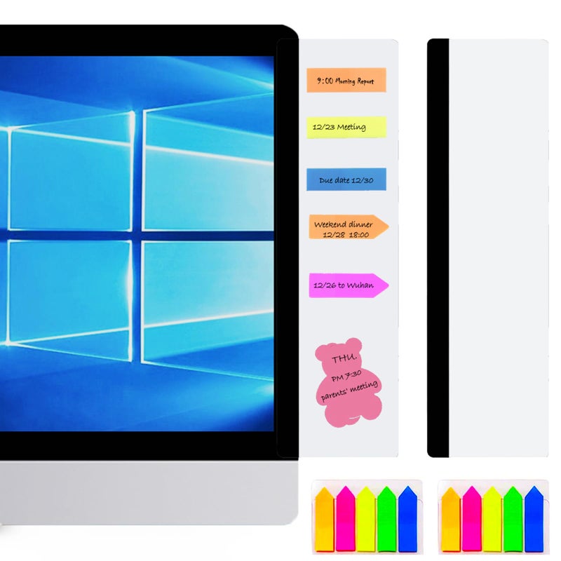 LRZCGB Monitor Memo Board 2 Pieces Computer Monitor Message Board Acrylic Monitor Sticky Note Holder - Image 2